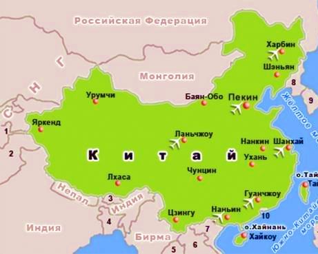 карта Китаю